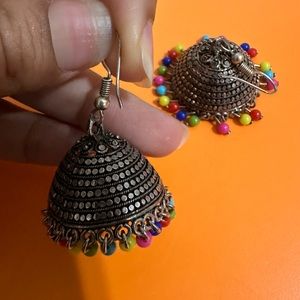 Authentic Indian handmade jumkas(ear hangings) for fun trips.Slay 🩷
